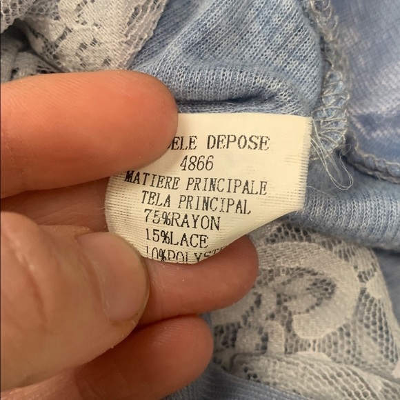 Forla Paris Boho Blue Ruffle Details Ribbed Tank Top - Picture 8 of 8